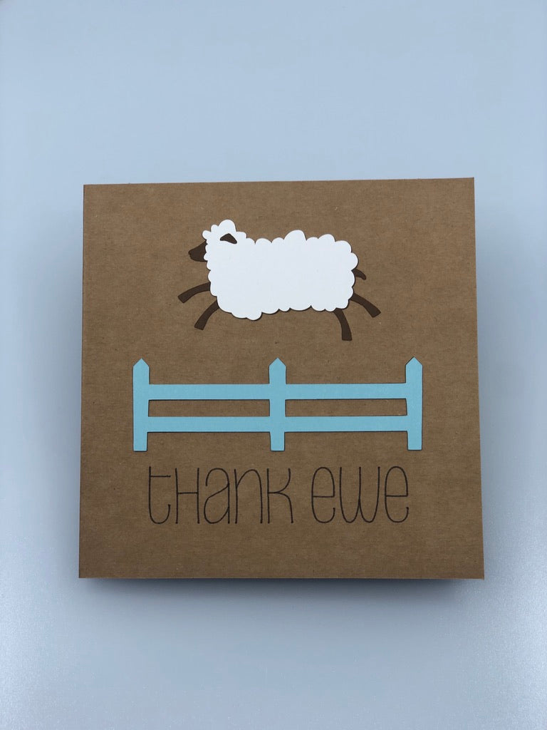 handmade thank ewe card