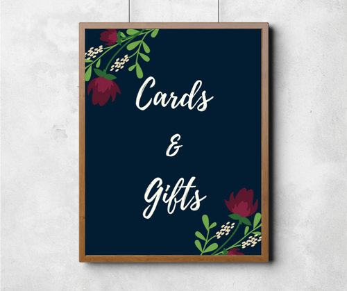 cards and gifts wedding sign